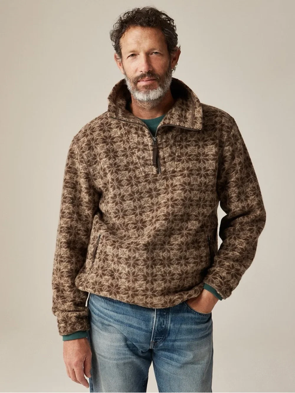 J. CREW Wool-blend sherpa fleece quarter-zip pullover Size S‎ NWT $298 CO180